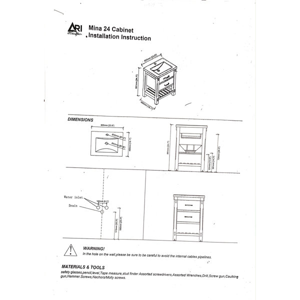 Three Posts™ Kordell 24'' Single Bathroom Vanity with Ceramic Top